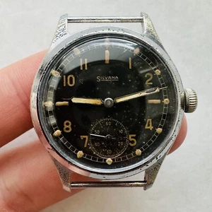 ¡RARO REPARADO! Segunda Guerra Mundial Silvana no DH A.S 1130 Reloj de Pulsera Militar Segunda Guerra Mundial De Colección Suizo - Imagen 1 de 15
