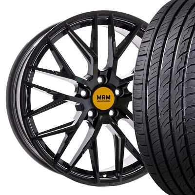 19" MAM RS4 Schwarz Glanz Sommerräder 225/35 für Audi A3 Schrägheck 8V - Bild 1 von 4