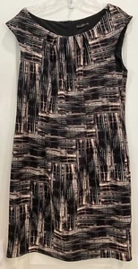 Pfirsichfarbenes Samt Damen Etuikleid Größe XL schwarz braun elfenbein Reißverschluss hinten 194 - Bild 1 von 8