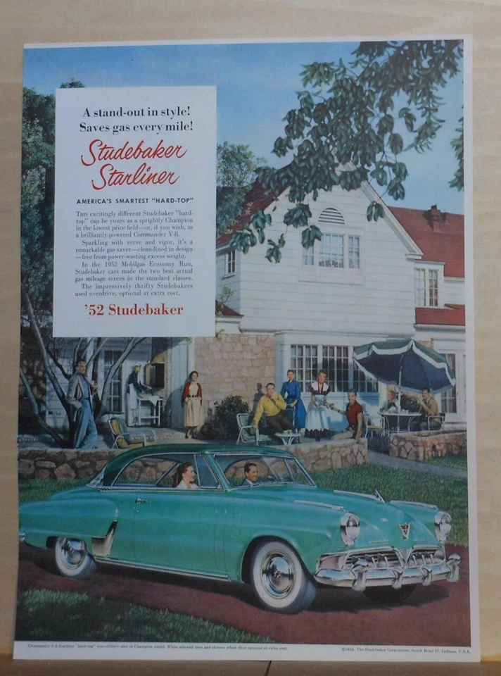 1952 magazine ad for Studebaker - '52 Commander Starliner, America's smartest  - Image 1 of 1