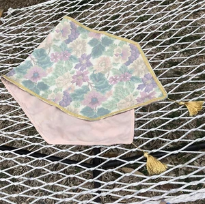 Vintage Pastel Easter Tapestry Table Runner Gold Tassels Floral Flowers 68x17.5” - Picture 1 of 9