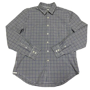 BODEN CHECKERED SHIRT SZ L BLUE WHITE LONG SLEEVE COTTON BUTTON FRONT MENS - Picture 1 of 5