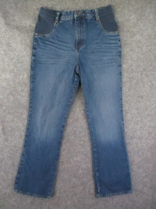 Mimi Maternity Jeans Womens 30x29 Blue Denim Straight High Rise Side Stretch - Picture 1 of 16