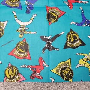 Vintage Power Ranger Fabric Mighty Morphin 1995 Saban Teal Springs 66”x 44” - Picture 1 of 8