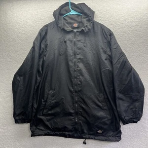 Dickies Jacket Mens Medium Black Soft Shell Hooded Fleece Grunge Active Chore - Picture 1 of 24