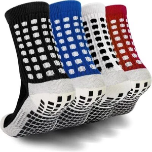 Kids Grip Athletic Socks 4 Pairs Soccer anti Slip Sports Socks for 8-12 Years - Picture 1 of 8