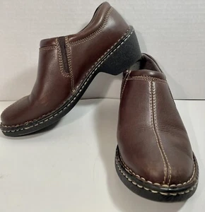 EASTLAND “Amore” Women's 8W Brown Leather Slip On Loafer Clog Shoe Comfy EUC - Picture 1 of 8