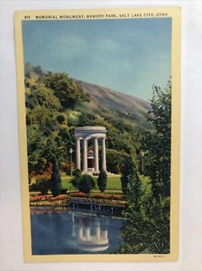 Monumento conmemorativo, Parque de la Memoria - Salt Lake City, Utah Postal de lino vintage - Imagen 1 de 9