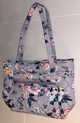 Vera Bradley Small Vera Tote in Performance Twill Parisian Bouquet, Flowers, NWT - Image 1 of 4