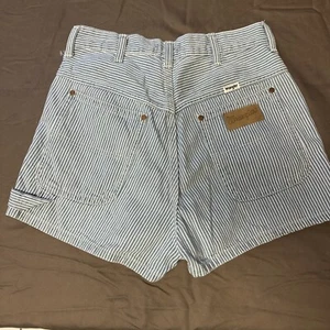 Wrangler Women’s Blue & White Striped Denim Short Shorts Size 27 - Imagen 1 de 9