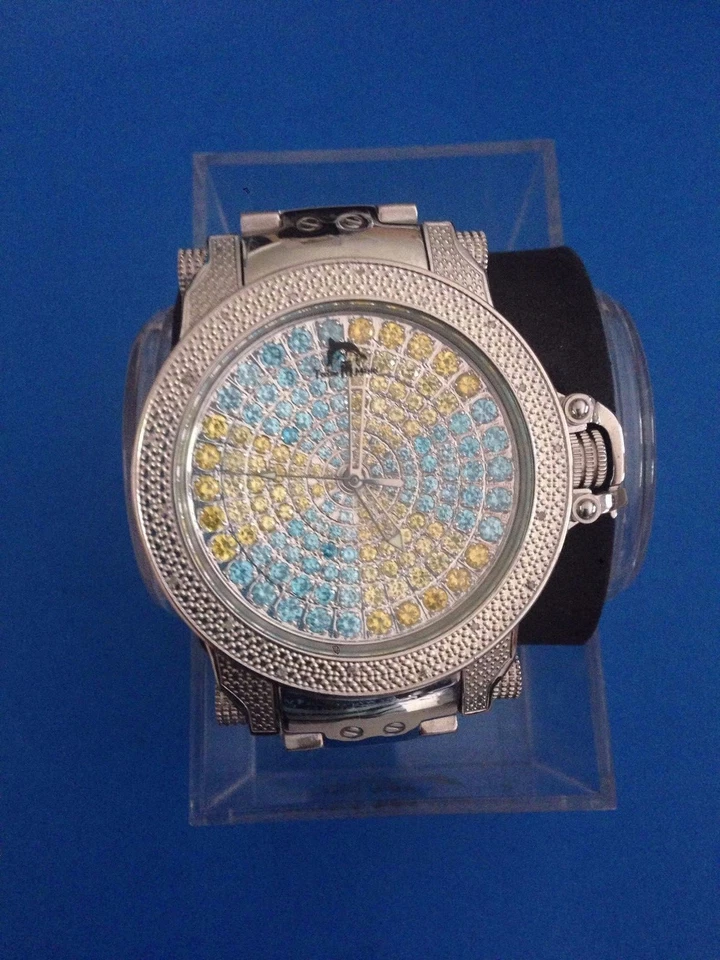 RELOJ TECHNO MASTER DIAMANTE AZUL Y AMARILLO TM-2115 NUEVO Foto 1 de 1