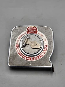 Vintage 50ft Craftsman Black N White Tape Measure Sears Roebuck CO #3907. USA - Picture 1 of 5