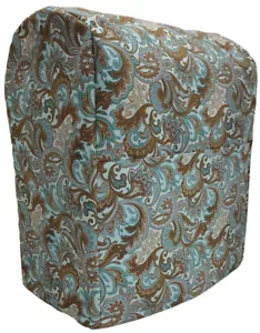 Cubierta de cachemira marrón y verde azulado compatible con mezcladora de precisión Cuisinart 5,5 qut - Imagen 1 de 2