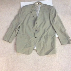 Geoffrey Beene Mens 100% Silk Blazer Size 46L Tan New - Picture 1 of 9