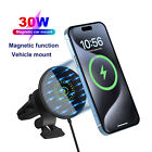 30W Fast Wireless Car Charger Air Vent Magnetic Phone Holder For iPhone 14 13 12