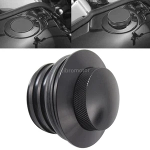 Black Pop-up Flush Vent Fuel Gas Tank Cap Cover For Harley Sportster Softail - Picture 1 of 12