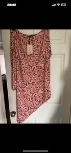 Missguided asymmetrisches Statement-Kleid Funky Schriftart 18 neu mit Etikett - Bild 1 von 3