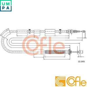 CABLE PARKING BRAKE 12.1501 FOR LANCIA DELTAIII 198A7.000/A1.000/A4.000 1.4L - Picture 1 of 7