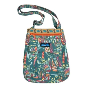 Bolso Bandolera Kavu Keeper Algodón Lona Cartera en Patrón Sail Dreams Verde Azulado - Imagen 1 de 14