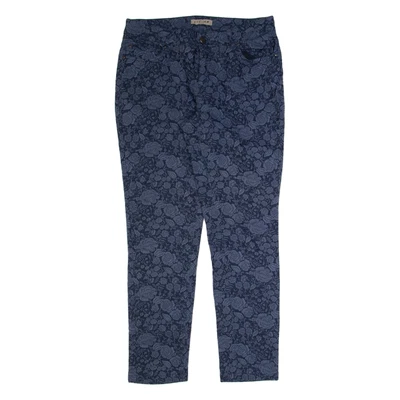 JIGSAW Floral Womens Trousers Blue Slim Tapered W30 L27 - Image 1 of 4