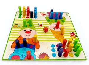 Wooden Toy Board Game Dwarves Bxlxh 9 27/32x9 27/32x1 9/16in New Family - Picture 1 of 1