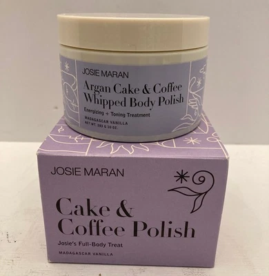 Josie Maran Argan Cake & Coffee Whipped Body Polish Madagascar Vanilla 10 oz NEW - Image 1 of 4