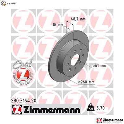 2x BRAKE DISC 280.3164.20 FOR MG HONDA CIVIC/VII/FERIO/Hatchback/Fastback 1.8L - Image 1 of 4