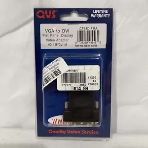 QVS VGA to DVI Flat Panel Display Video adapter HD NOS Lifetime Warranty - Picture 1 of 5