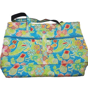 Island Crew Hawaii Multi-color Floral Print Tote Bag - Picture 1 of 5