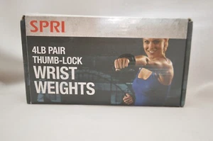 Par de pesas de muñeca SPRI 4 libras bloqueo de pulgar negro 2 libras por peso de muñeca - Imagen 1 de 5