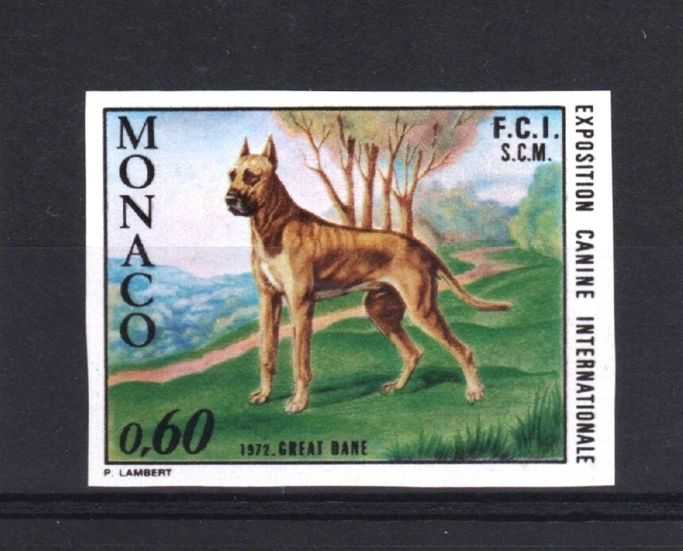 SELLO MÓNACO YVERT TELLIER 880 " PERRO MASTÍN ALEMÁN 60c IMPERF " MNH VF J236 Foto 1 de 1