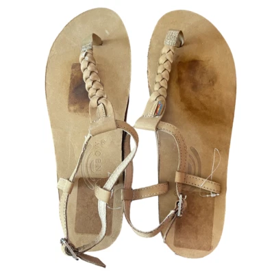 NEW Rainbow Womens T-Street Leather Sandals XL (8.5-9.5) Brown Braid Ankle Strap - Image 1 of 4