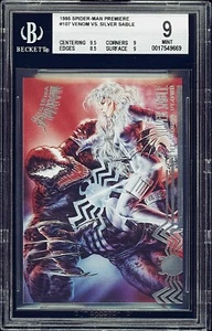 1995 Fleer Spider-Man Premier #107 VENOM SILVER SABLE BGS 9 9.5 MINT pop 2 MCU - Picture 1 of 2