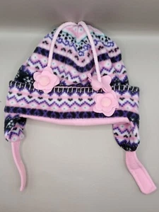 N'Ice Caps Winter Beanie Junior Girts Pink Rose Tassels Fleece Hat - Picture 1 of 12