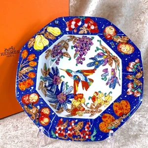 Hermes Soup Plate Dish Pierres d'Orient et d'Occident Tableware Blue 20cm w/Box - Picture 1 of 14