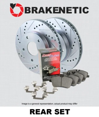 REAR BRAKENETIC Sport Drill Slot Brake Rotors + Ceramic Pads 35.44189.11 - Image 1 of 2