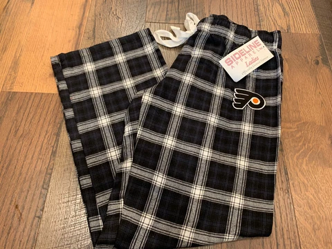NHL Philadelphia Flyers Women's Plaid Flannel Pajama Lounge Pants - Large (NWT) Cover