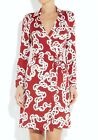 Diane Von Furstenberg Chains Deep Red Silk Dress Size 4 New Without Tags