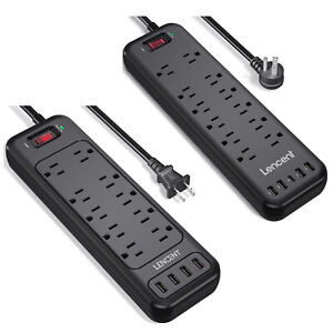 LENCENT Outlet Power Strip Surge Protector with USB Ports 6 FT Extension Cord