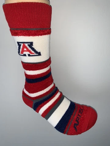 ARIZONA WILDCATS NCAA COLLEGE LOGO BLUE FUZZY CREW LENGTH SOCKS WOMENS MEDIUM Cover