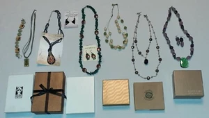 Jewelry Lot 6 Necklaces, Some w/Earrings Top Frog Julia Rose Artesan Gift Boxd - Picture 1 of 7