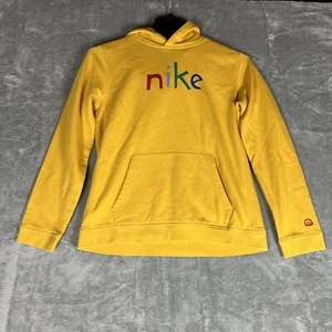 Nike Fleece Yellow Ochre/University Red Big Kids Boys Pullover Hoodie Youth XL - Picture 1 of 6