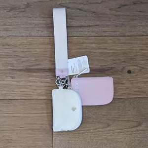 Lululemon Dual Pouch Wristlet Pink Peony 🌸 White Opal NWT NEW!* Ships SAME DAY⚡ - Picture 1 of 2