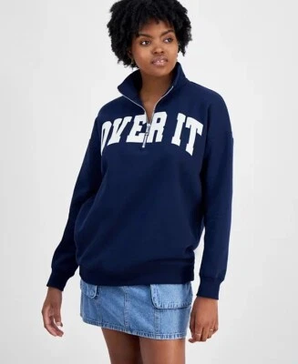 Self Esteem Self-Esteem Juniors' Over it Quarter-Zip Sweatshirt - Image 1 of 3
