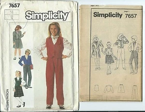 S 7657 sewing pattern 80's girl Preppy PANTS SKIRT JACKET VEST sew size 14 UNCUT - Picture 1 of 1