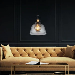 Luce a Sospensione Lampadario Plafoniera Ottone Vetro H 120 CM Sala da Pranzo - Foto 1 di 7