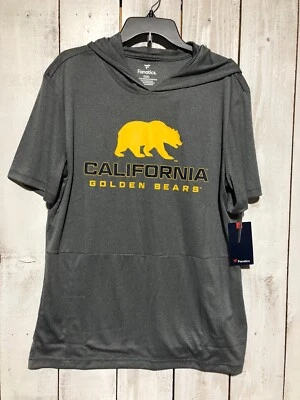 CALIFORNIA GOLDEN BEARS HOMBRE FANÁTICOS MANGA CORTA LIGERO GRIS SUDADERA CON CAPUCHA TALLA L Foto 1 de 4