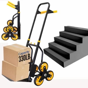 Stair Climber Hand Truck Aluminum Dolly Cart with Rubber Wheel 330 Lb Capacity - Picture 1 of 13