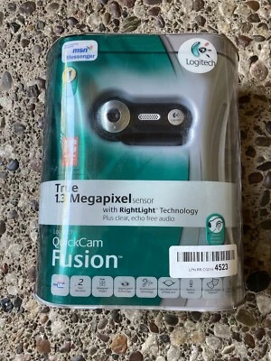 Logitech QuickCam Fusion 1.3 Megapixel Web Cam Brand New Zoom Skype Camera - Image 1 of 2