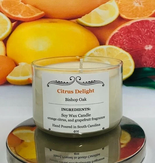 Citrus Delight 4 oz. Hand Made Soy Wax candle - Image 1 of 2